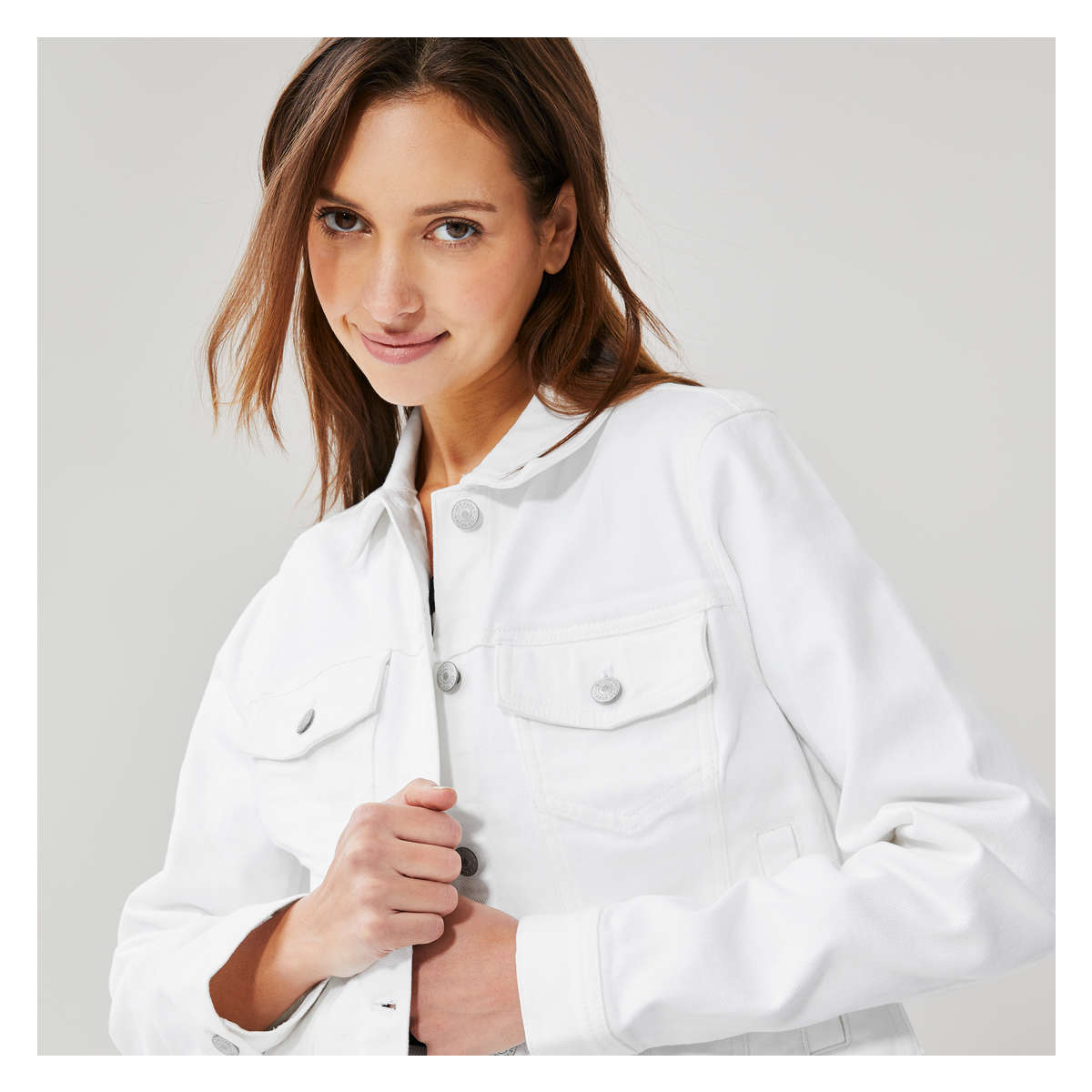 Denim Jacket in Off White from Joe Fresh